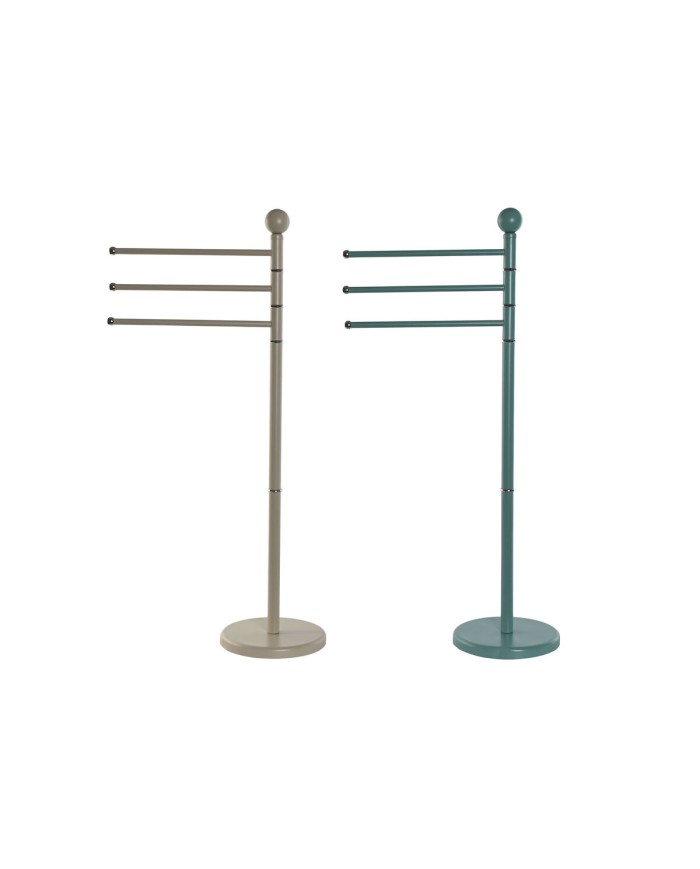 Portasciugamani da Terra Home ESPRIT Beige Turchese Metallo 43 x 22 x 90 cm 2 Unità