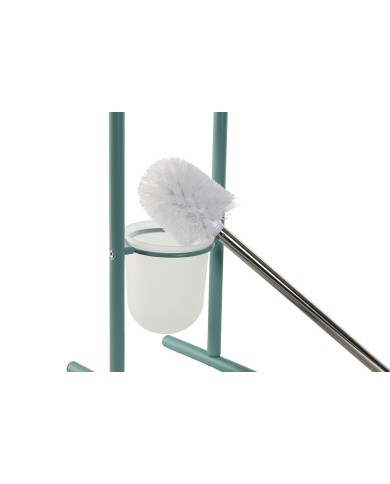 Portarotolo di Carta Igienica Home ESPRIT Bianco Turchese Metallo 30 x 16 x 78,5 cm (2 Unità)