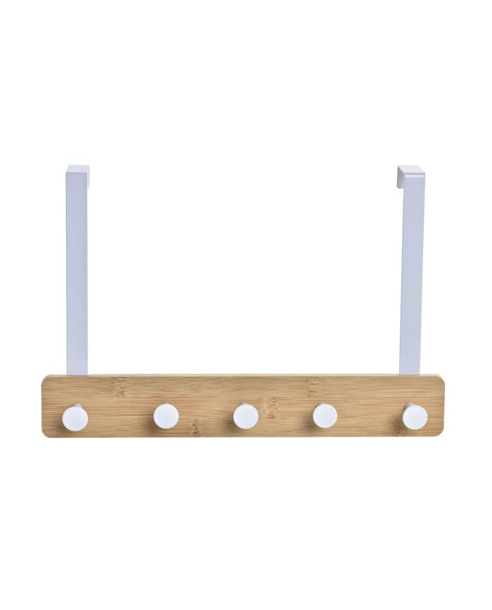 Appendiabiti per Porte Home ESPRIT Bianco Metallo Bambù 38,5 x 4,8 x 25,5 cm