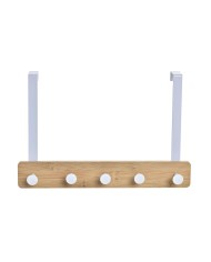 Appendiabiti per Porte Home ESPRIT Bianco Metallo Bambù 38,5 x 4,8 x 25,5 cm