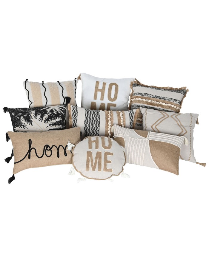 Cuscino Home ESPRIT Nero Boho Palma 45 x 5 x 45 cm Cuscino Home ESPRIT Nero Boho Palma 45 x 5 x 45 cm