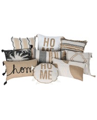 Cuscino Home ESPRIT Nero Boho Palma 45 x 5 x 45 cm Cuscino Home ESPRIT Nero Boho Palma 45 x 5 x 45 cm