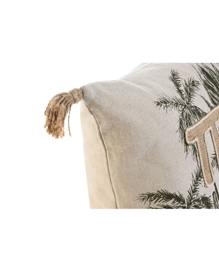Cuscino Home ESPRIT Beige Naturale Tropicale Boho 45 x 5 x 45 cm