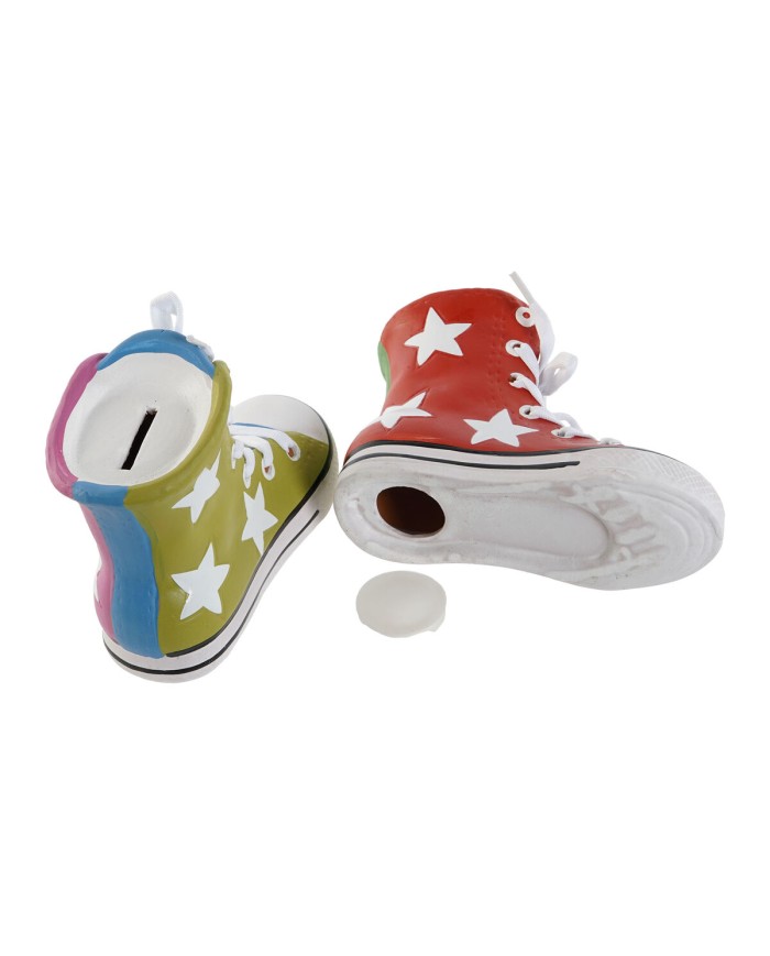 Salvadanaio Home ESPRIT Ceramica Pantofole 18 x 8 x 14 cm (3 Unità)