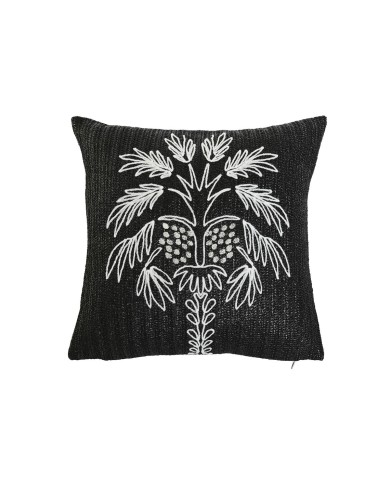 Cuscino Home ESPRIT Bianco Nero Palma 42 x 15 x 42 cm