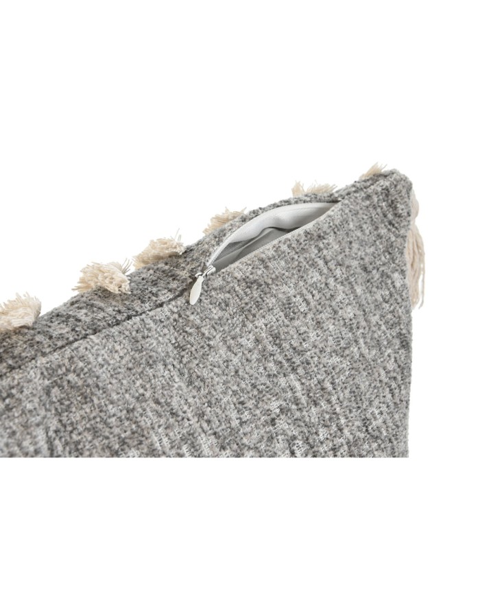 Cuscino Home ESPRIT Bianco Grigio Nappe Boho 45 x 15 x 45 cm Cuscino Home ESPRIT Bianco Grigio Nappe Boho 45 x 15 x 45 cm