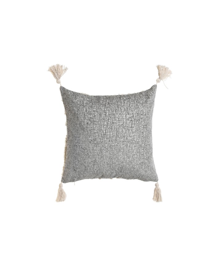 Cuscino Home ESPRIT Bianco Grigio Nappe Boho 45 x 15 x 45 cm Cuscino Home ESPRIT Bianco Grigio Nappe Boho 45 x 15 x 45 cm