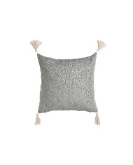 Cuscino Home ESPRIT Bianco Grigio Nappe Boho 45 x 15 x 45 cm Cuscino Home ESPRIT Bianco Grigio Nappe Boho 45 x 15 x 45 cm