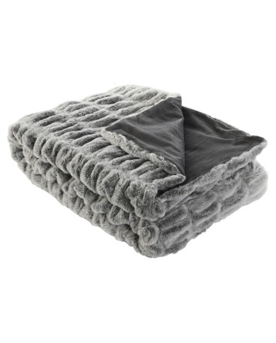 Coperta Home ESPRIT Grigio 130 x 170 x 2 cm Coperta Home ESPRIT Grigio 130 x 170 x 2 cm