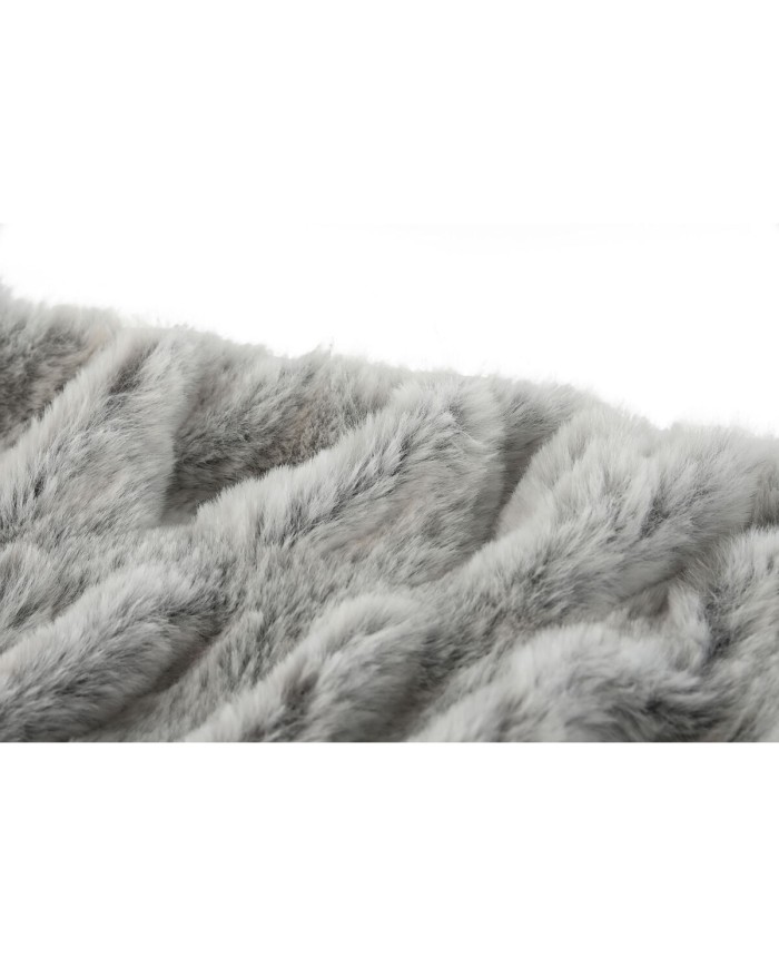 Coperta Home ESPRIT Grigio 130 x 170 x 2 cm Coperta Home ESPRIT Grigio 130 x 170 x 2 cm