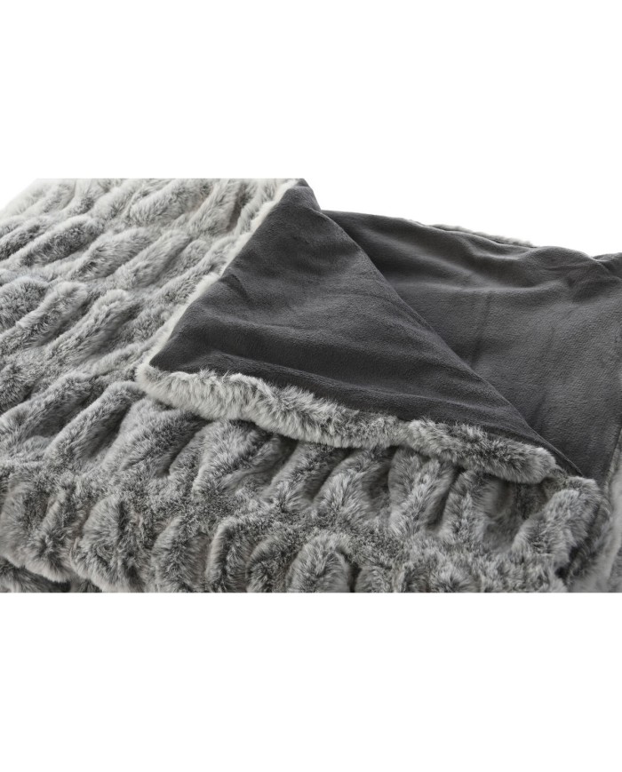 Coperta Home ESPRIT Grigio 130 x 170 x 2 cm Coperta Home ESPRIT Grigio 130 x 170 x 2 cm