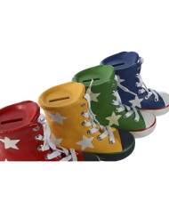 Salvadanaio Home ESPRIT Poliestere Resina Pantofole 18 x 7 x 14 cm (4 Unità)