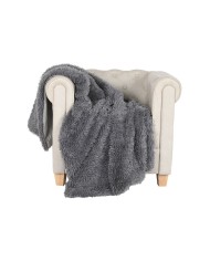 Coperta Home ESPRIT Grigio 130 x 170 cm Coperta Home ESPRIT Grigio 130 x 170 cm