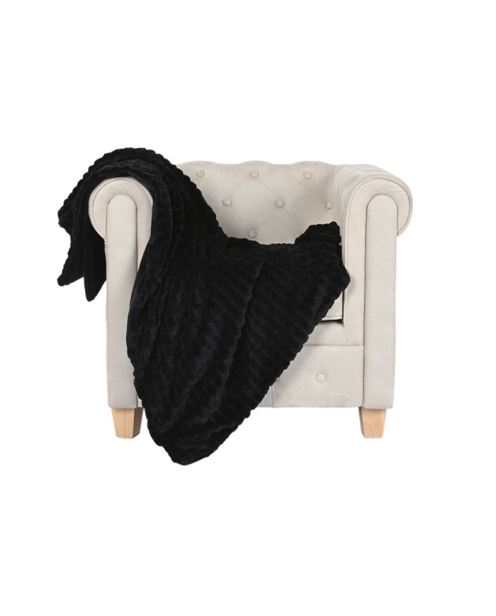 Coperta Home ESPRIT Nero 130 x 170 cm Coperta Home ESPRIT Nero 130 x 170 cm