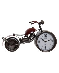Orologio da Tavolo Home ESPRIT Rosso Metallo Cristallo Legno MDF Moto Vintage 32,5 x 10 x 18 cm
