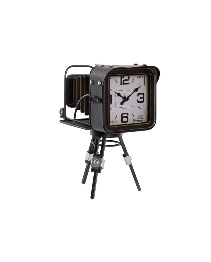 Orologio da Tavolo Home ESPRIT Metallo Cristallo Legno MDF Vintage 17 x 26 x 32,5 cm