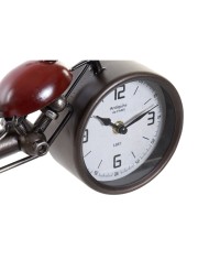 Orologio da Tavolo Home ESPRIT Rosso Metallo Cristallo Legno MDF Moto Vintage 32,5 x 10 x 18 cm