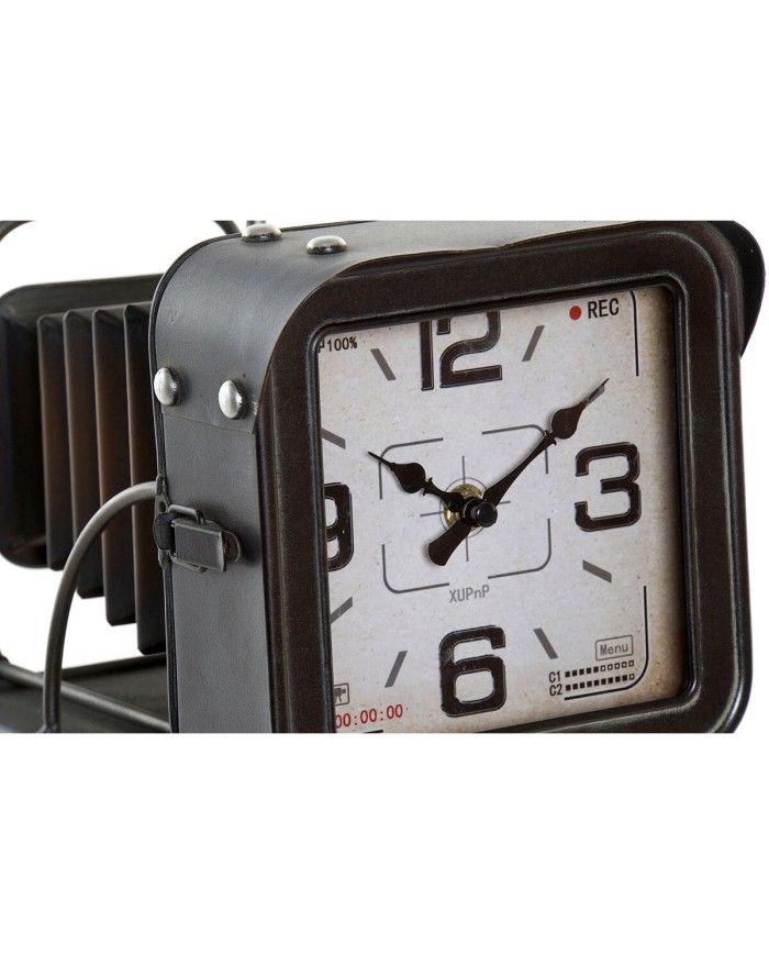 Orologio da Tavolo Home ESPRIT Metallo Cristallo Legno MDF Vintage 17 x 26 x 32,5 cm