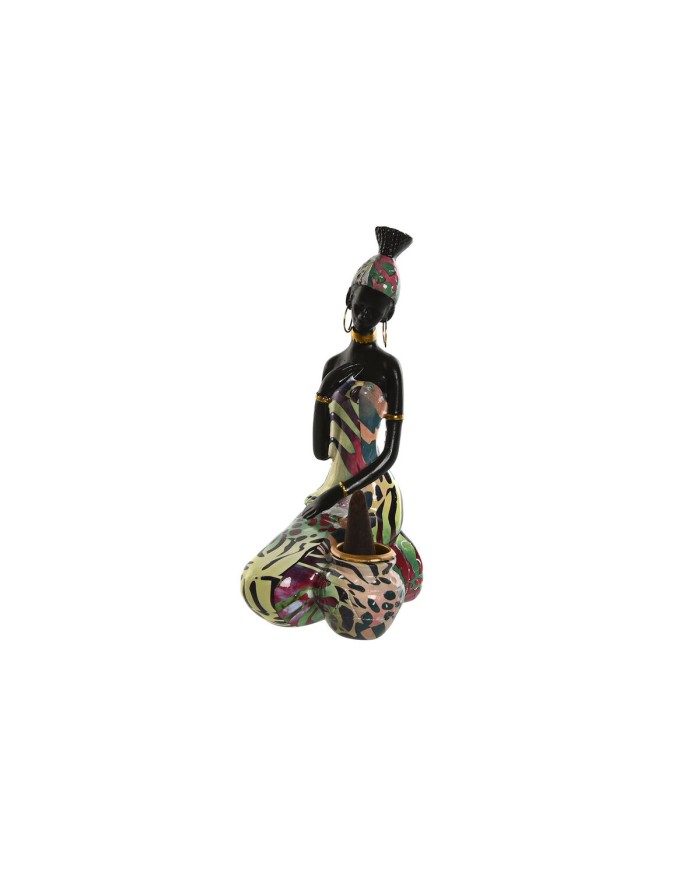 Statua Decorativa Home ESPRIT Multicolore Africana 9 x 7 x 16,5 cm (2 Unità)