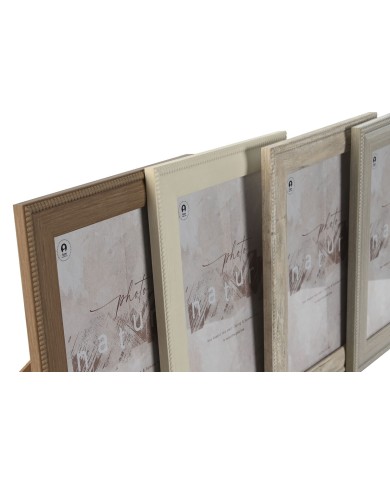 Cornice Portafoto Home ESPRIT Marrone Beige Crema Naturale Cristallo polistirene 26,2 x 1,6 x 31,2 cm
