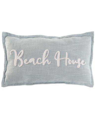 Cuscino Home ESPRIT Beach Bianco Blu cielo Mediterraneo 60 x 10 x 35 cm