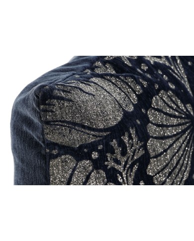 Cuscino Home ESPRIT Argentato Blu Marino Mediterraneo 45 x 15 x 45 cm
