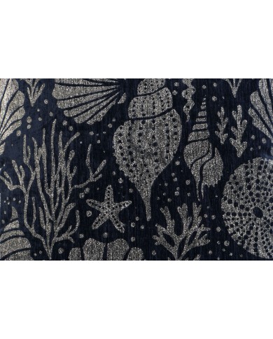 Cuscino Home ESPRIT Argentato Blu Marino Mediterraneo 45 x 15 x 45 cm