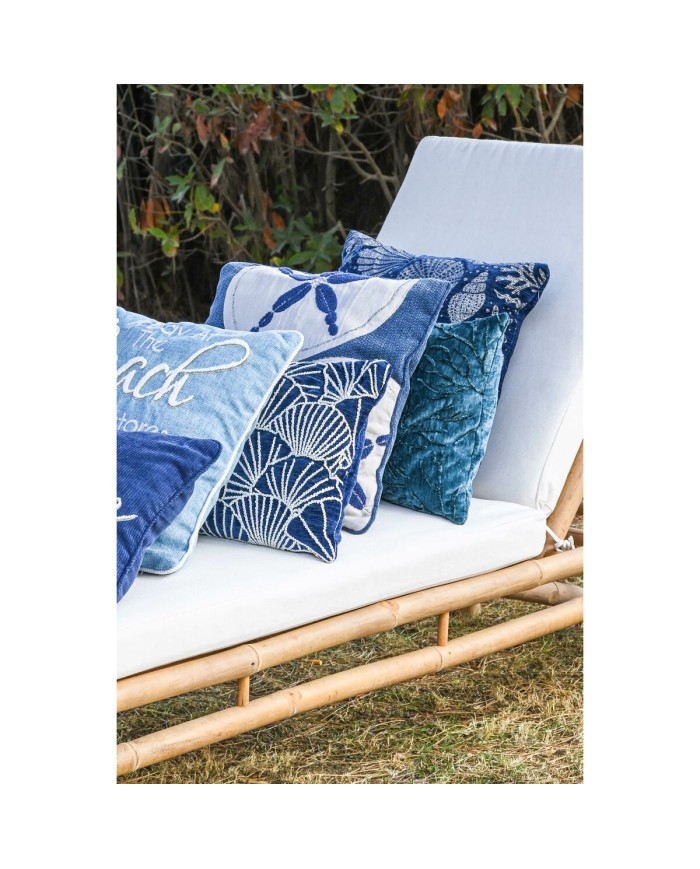 Cuscino Home ESPRIT Argentato Blu Marino Mediterraneo 45 x 15 x 45 cm Cuscino Home ESPRIT Argentato Blu Marino Mediterraneo 45 x 15 x 45 cm