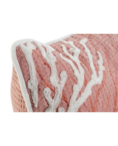Cuscino Home ESPRIT Bianco Corallo Mediterraneo 60 x 10 x 35 cm
