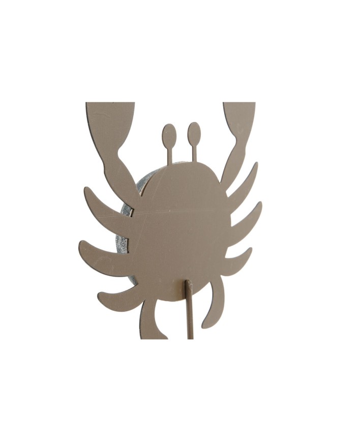 Statua Decorativa Home ESPRIT Azzurro Rosso Naturale Granchio 17,5 x 6 x 29 cm (2 Unità)