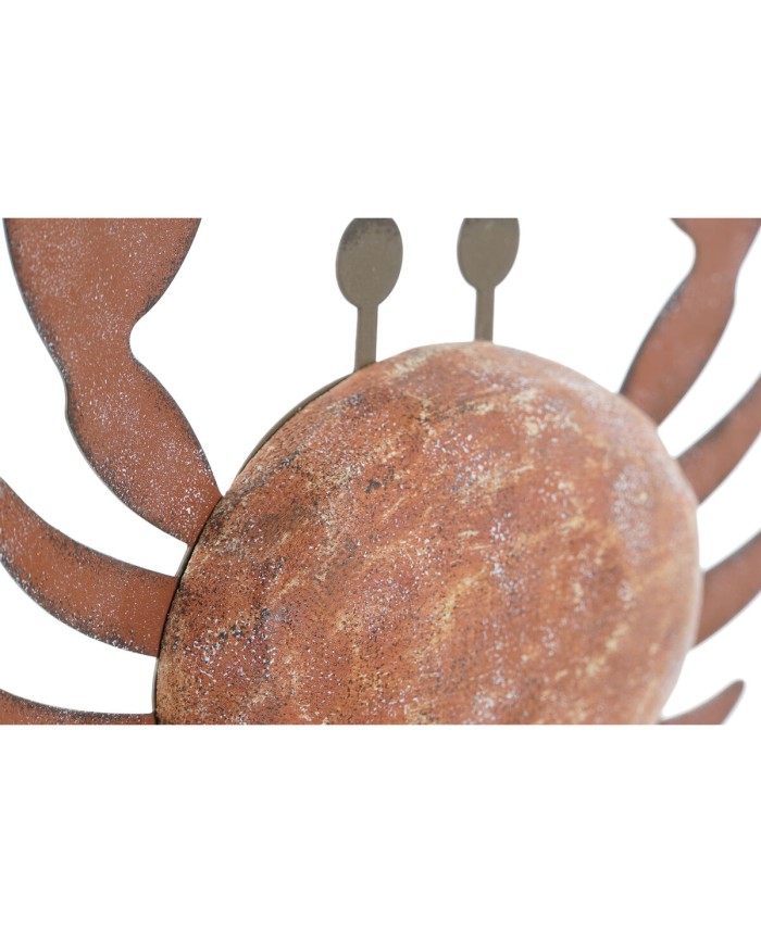 Statua Decorativa Home ESPRIT Azzurro Rosso Naturale Granchio 17,5 x 6 x 29 cm (2 Unità)