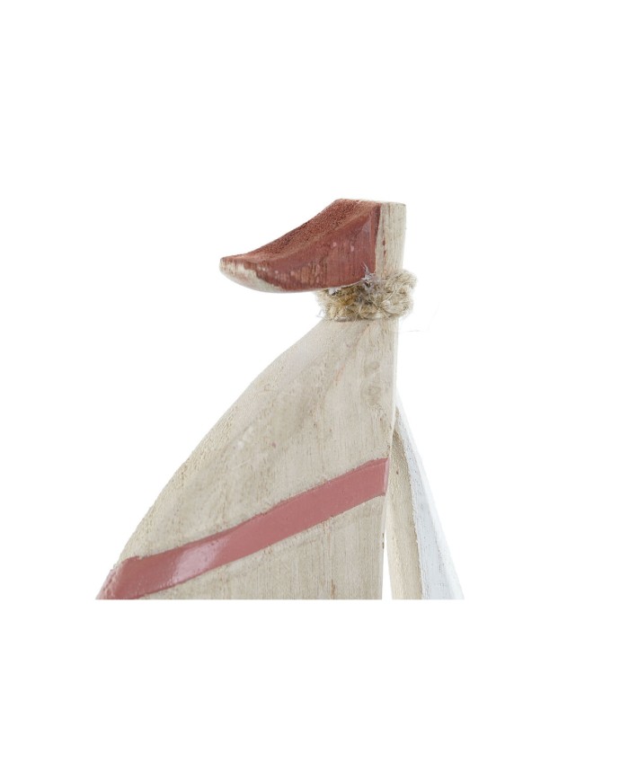 Statua Decorativa Home ESPRIT Azzurro Rosso Naturale Barca a vela 15 x 4,5 x 23,5 cm (2 Unità)