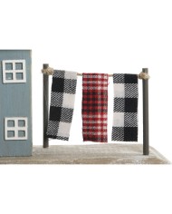 Statua Decorativa Home ESPRIT Azzurro Rosso Multicolore Case 25,5 x 9 x 13,5 cm (2 Unità)