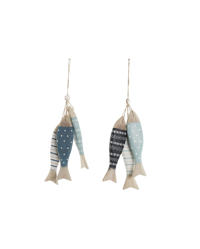 Decorazione pensile Home ESPRIT Azzurro Bianco Naturale Pesci 5 x 5 x 20 cm (2 Unità) Decorazione pensile Home ESPRIT Azzurro Bianco Naturale Pesci 5 x 5 x 20 cm (2 Unità)