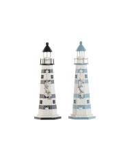 Decorazione luminosa Home ESPRIT Legno Marinaio Faro 14 x 14 x 40 cm (2 Unità)