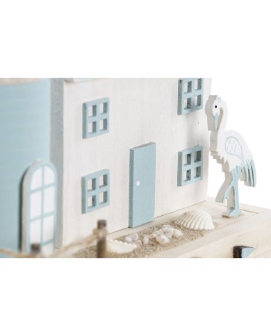 Statua Decorativa Home ESPRIT Azzurro Blu Marino 17 x 8,5 x 30 cm (2 Unità)