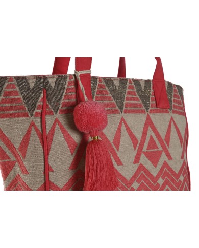 Borsa a Spalla Home ESPRIT Beige Fucsia 31 x 16 x 66 cm Borsa a Spalla Home ESPRIT Beige Fucsia 31 x 16 x 66 cm