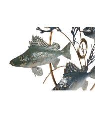 Decorazione da Parete Home ESPRIT Azzurro Dorato Mediterraneo Pesci 91 x 4,5 x 50 cm