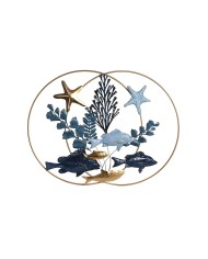Decorazione da Parete Home ESPRIT Azzurro Dorato Mediterraneo Pesci 83 x 6 x 63 cm Decorazione da Parete Home ESPRIT Azzurro Dorato Mediterraneo Pesci 83 x 6 x 63 cm