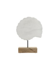 Statua Decorativa Home ESPRIT Bianco Naturale Mediterraneo Conchiglia 29 x 7,5 x 38,5 cm