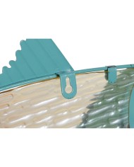 Decorazione da Parete Home ESPRIT Azzurro Multicolore Dorato Pesce Mediterraneo 70 x 4,5 x 25,5 cm (2 Unità)