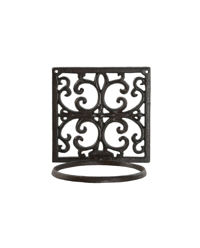 Supporto da Parete per Appendere Vasi Home ESPRIT Marrone scuro Ferro 18 x 17,5 x 18 cm