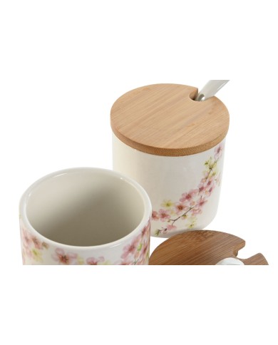 Portazucchero Home ESPRIT Bianco Rosa Lilla Bambù Dolomite 7,5 x 7,5 x 7,5 cm (2 Unità) Portazucchero Home ESPRIT Bianco Rosa Lilla Bambù Dolomite 7,5 x 7,5 x 7,5 cm (2 Unità)