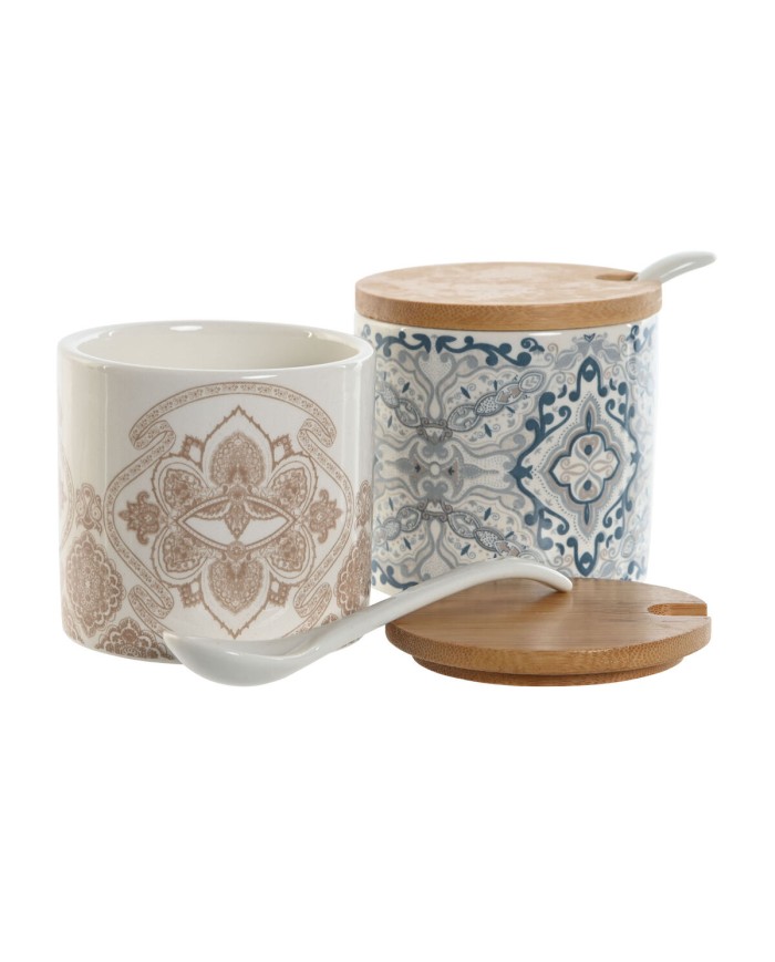 Portazucchero Home ESPRIT Azzurro Beige Rosa Lilla Bambù Dolomite 7,5 x 7,5 x 7,5 cm (2 Unità) Portazucchero Home ESPRIT Azzurro Beige Rosa Lilla Bambù Dolomite 7,5 x 7,5 x 7,5 cm (2 Unità)