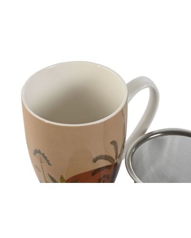 Tazza con Filtro per Infusioni Home ESPRIT Azzurro Beige Terracotta Acciaio inossidabile Porcellana 380 ml (2 Unità) Tazza con Filtro per Infusioni Home ESPRIT Azzurro Beige Terracotta Acciaio inossidabile Porcellana 380 ml (2 Unità)