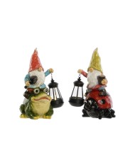 Gnomi da giardino Home ESPRIT Multicolore 11,5 x 11 x 15,2 cm (2 Unità)