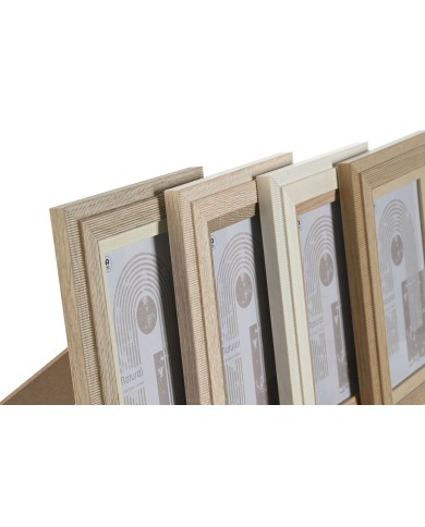 Cornice Portafoto Home ESPRIT Multicolore Cristallo Legno MDF Scandinavo 13 x 2,8 x 18 cm (4 Unità)