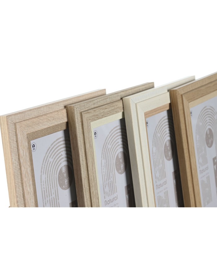 Cornice Portafoto Home ESPRIT Multicolore Alluminio Cristallo Legno MDF Scandi 16 x 2,8 x 21 cm (4 Unità)
