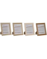 Cornice Portafoto Home ESPRIT Bianco Naturale Cristallo polistirene Scandinavo 19,5 x 2 x 24,5 cm (2 Unità)