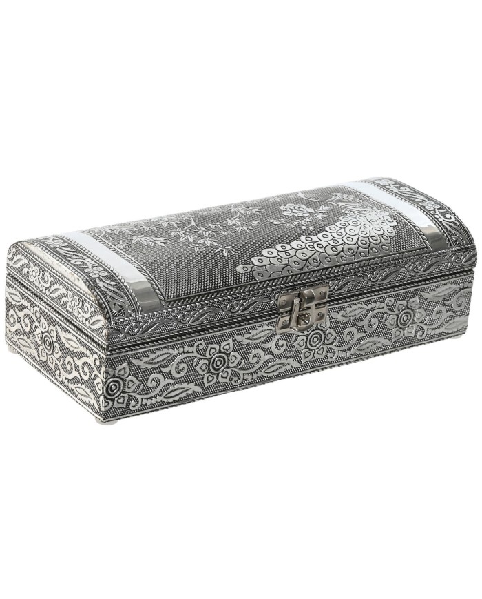Scatola-Portagioie Home ESPRIT Verde Argentato Legno Alluminio 22,5 x 10 x 6,5 cm Scatola-Portagioie Home ESPRIT Verde Argentato Legno Alluminio 22,5 x 10 x 6,5 cm
